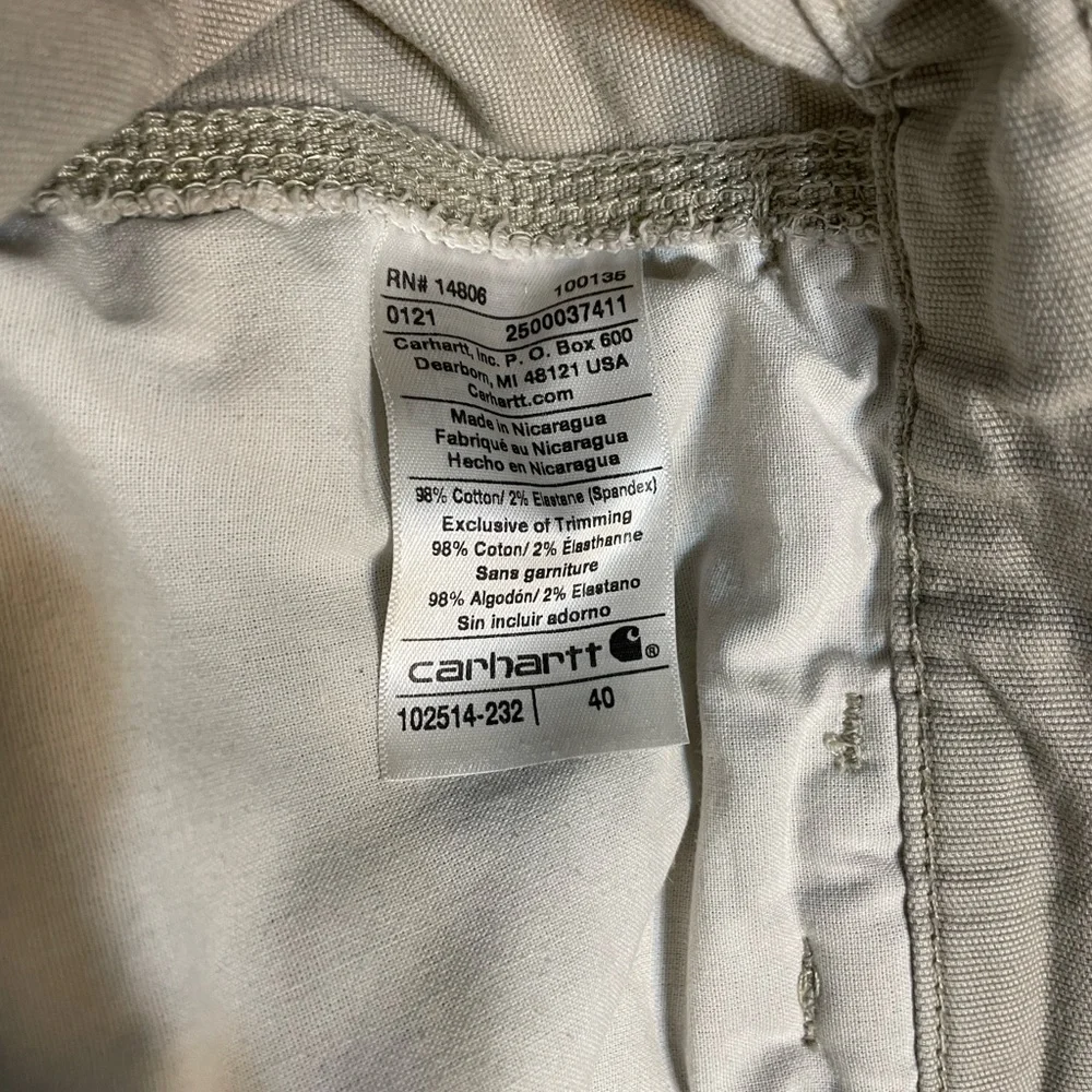 2 Pairs Carhartt Men's Rugged Flex Relaxed Fit Canvas Work Shorts Size 40
